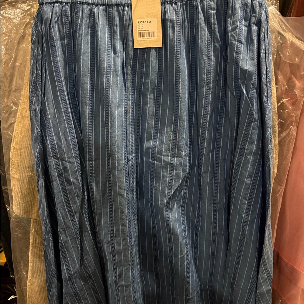 POETRY LONG STRIPED SKIRT FINE COTTON SZ 10 - Picture 4 of 6
